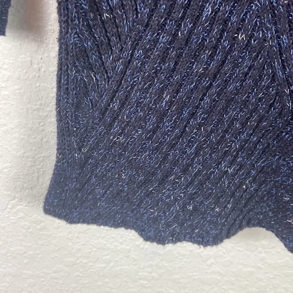 NIC+ZOE Blue Marled Turtleneck Sweater S - Picture 4 of 7